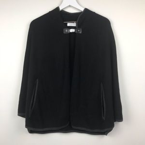 Calvin Klein Black Draped Open Poncho